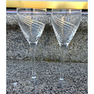 Pair of LENOX GOLDEN SAND DUNE WINE GLASS - 7 7/8"